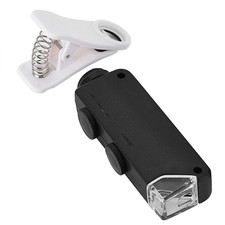 . Microscope Lens With Clip For Mobile Phones 60X-100X Optical Zoom LED Portable