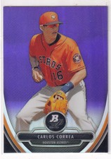2013 Bowman Platinum #BPCP23 Carlos Correa Chrome Prospects Purple Refractors