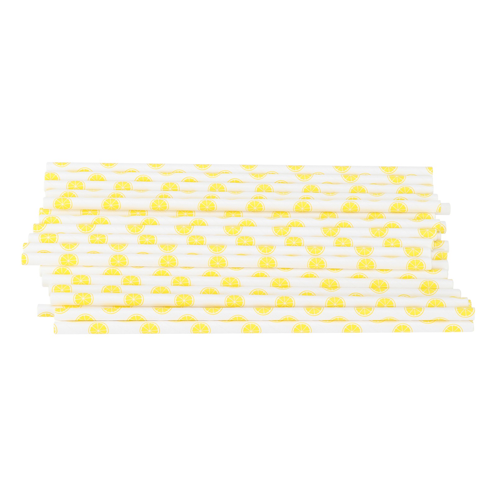 50pcs Biodegradable Fruit Pattern Paper Straws For Beach Party Easy To Use