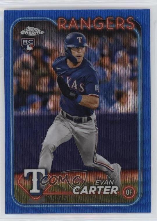 2024 Topps Chrome Blue Wave Refractor 75/75 Evan Carter #136 6va