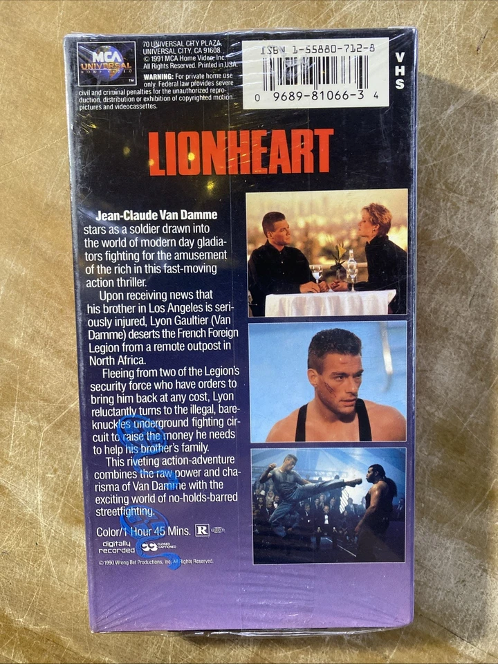 Lionheart 1990 VHS Kung Fu Cult Van Damme Is Lionheart Brand New Factory Sealed - Image 3 of 4