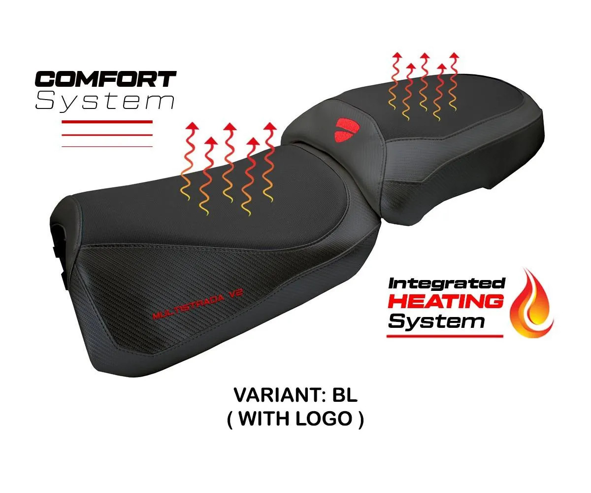 Seat cover Aura Heating Comfort Black +logo Tpz DUCATI MULTISTRADA V2 2025 2026