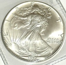 1986 American Liberty Silver Eagle 1oz One Dollar Coin  .999 Fine Silver BUNC