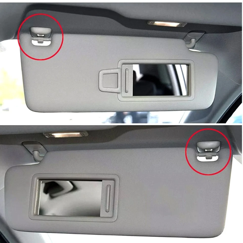 Gray Sun Visor Clip Holder Hook Bracket 2x For Audi A3 A4 A1 Q3 Q5 TT 8U0857562A - Изображение 2 из 4