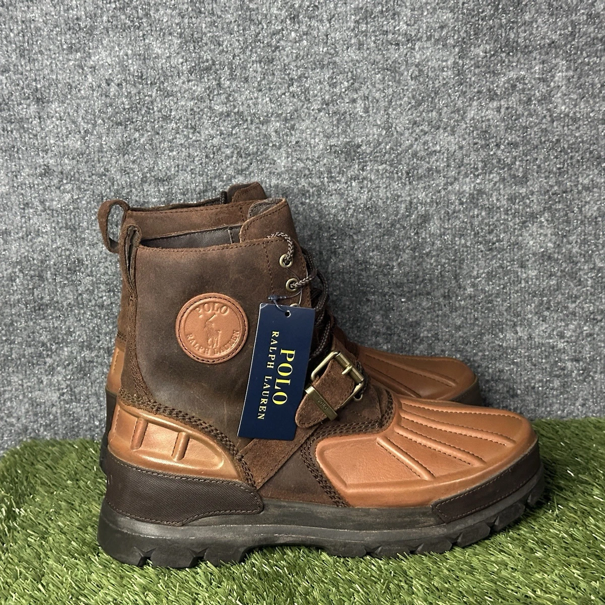 Polo Ralph Lauren “Tynedale” Brown Leather Denim High Top Boots Men\'s 10.5 D Ralph Lauren Ankle Boots for Men for Sale | Shop New & Used  main image 4