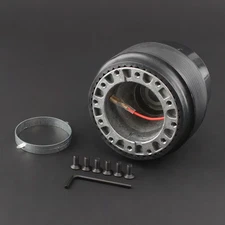 Black Steering Wheel Adapter Hub Boss Kit Aluminum Fits For Honda Civic Accord