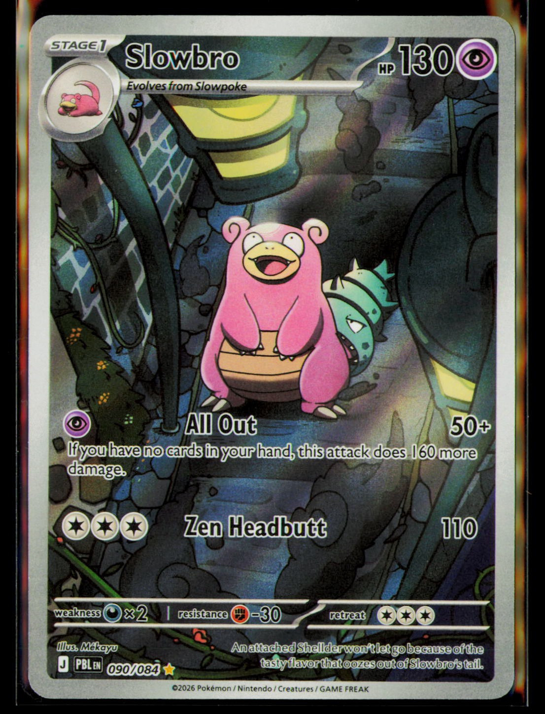 Slowbro Holo Illustration Rare ME05: Pitch Black 090/084 NM