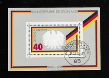JWStamps: Germany Souvenir Sheet. #1145. "Eagle and Flag" Pre-Canceled
