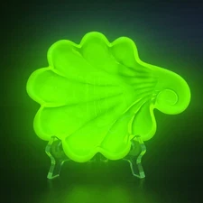 Duncan Miller Sanibel Clam Sea Shell Trinket Ring Dish 6.5” Vaseline Opalescent