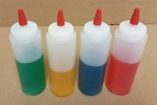 8 oz  WIDE MOUTH LDPE Squeezable Plastic Condiment Bottles (Lot of 4)