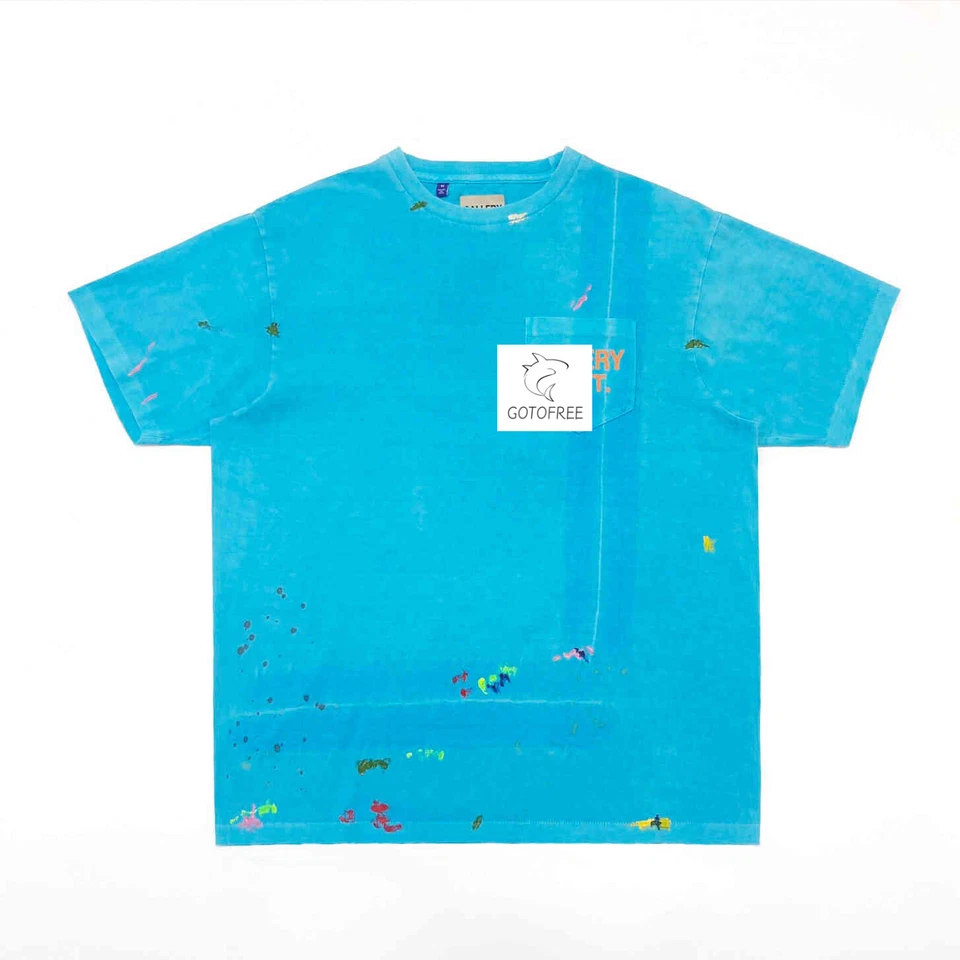 CAMISETA GOTOFREE 25SS NUEVA VINTAGE PINTADA A MANO TINTA SALPICADURA GRAFFITI CAMISETA CORTA Foto 2 de 4