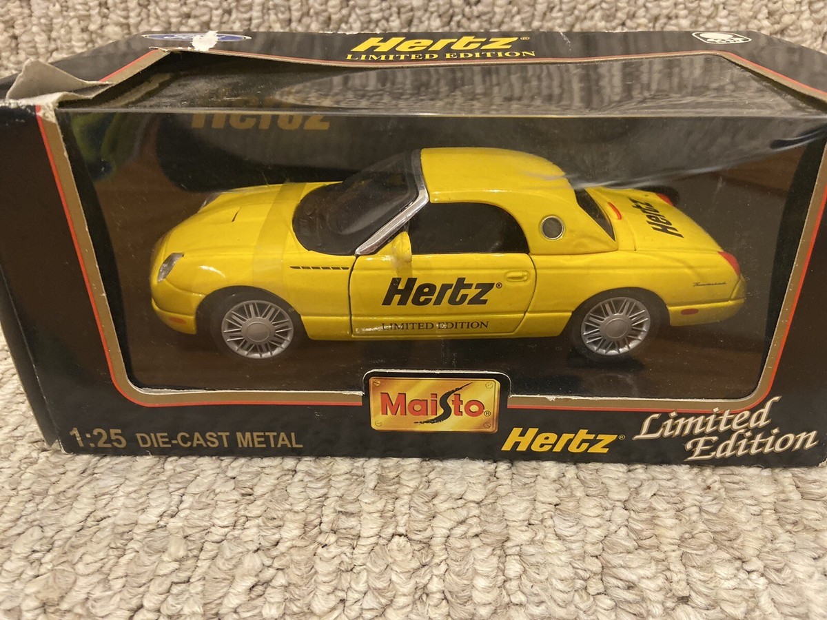 HERTZ LIMITED EDITION Maisto 2002 FORD THUNDERBIRD 1:25 Scale Die Cast  Metal NIB
