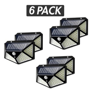 6 pcs 100LED Solar Powered PIR Motion Sensor Light Outdoor Security Wall Lights