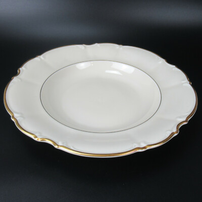 Hutschenreuther Porzellan Suppenteller Serie Sylvia Elfenbein Goldrand 24,5cm