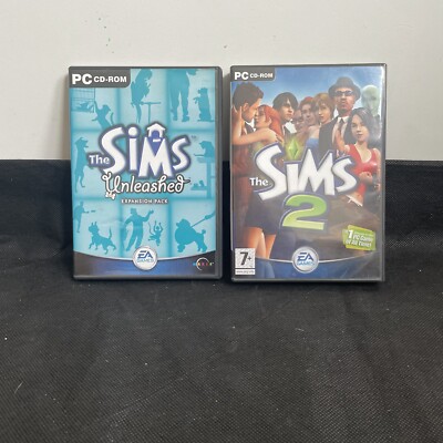 2 x Simms PC CD-ROM Konvolut Spiele Alter 7+ Sims 2 Sims Unleashed Spike Erweiterung