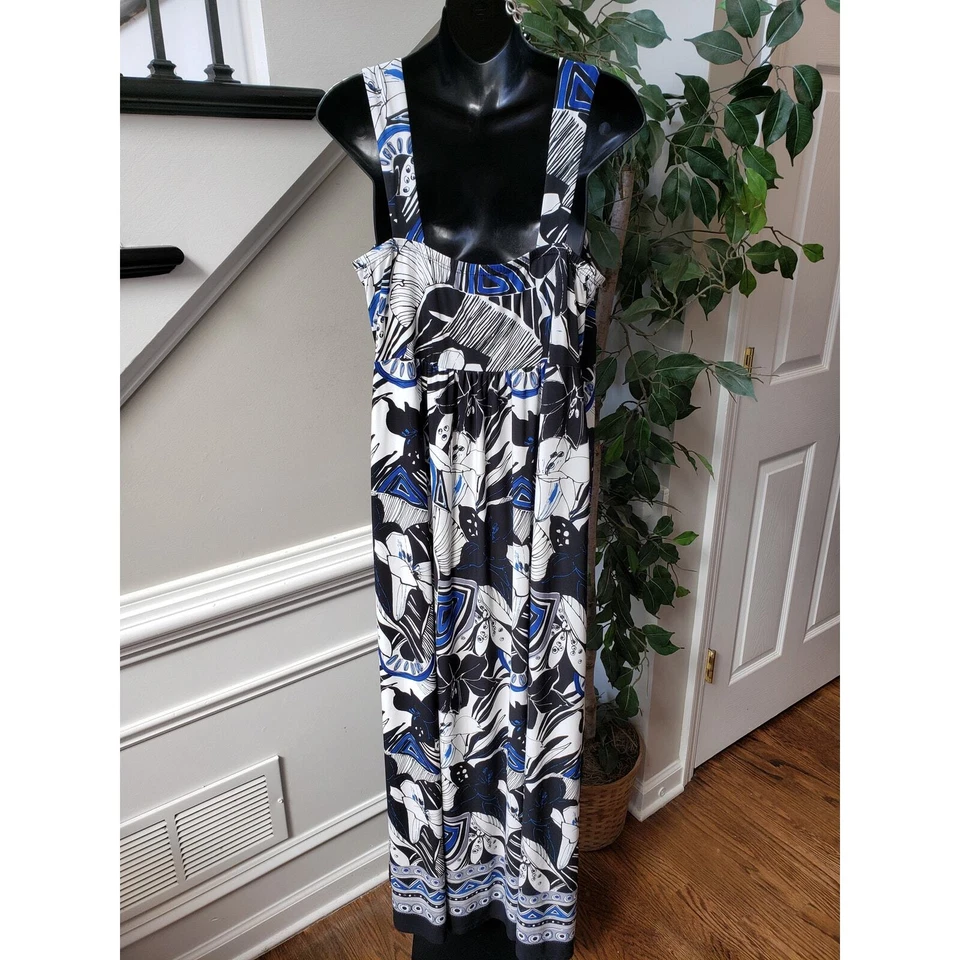 Tiana B. Long Maxi Dress Womens Size XL Black & White Sweetheart Neck Sleeveless - Image 4 of 4