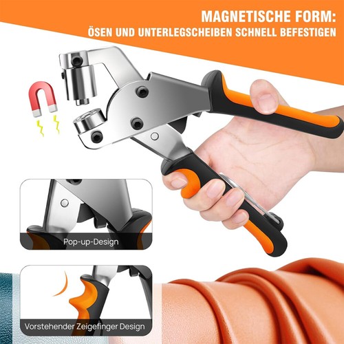 Ösenzange Set, Mit Zangenpackung Und 500 Ösen 10Mm, Manuell Ösenzange Für Planen - Bild 8 von 16