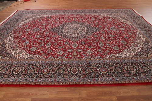 Red Floral Traditional 10x13 ft Area Rug Living Room Rug - Picture 13 of 18