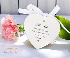 Personalized Teacher Appreciation Gift   Ceramic Keepsake with Ribbons  Box