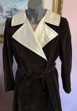 Vintage Brown Velvet opera coat maxi cream satin collar lining Medium Large