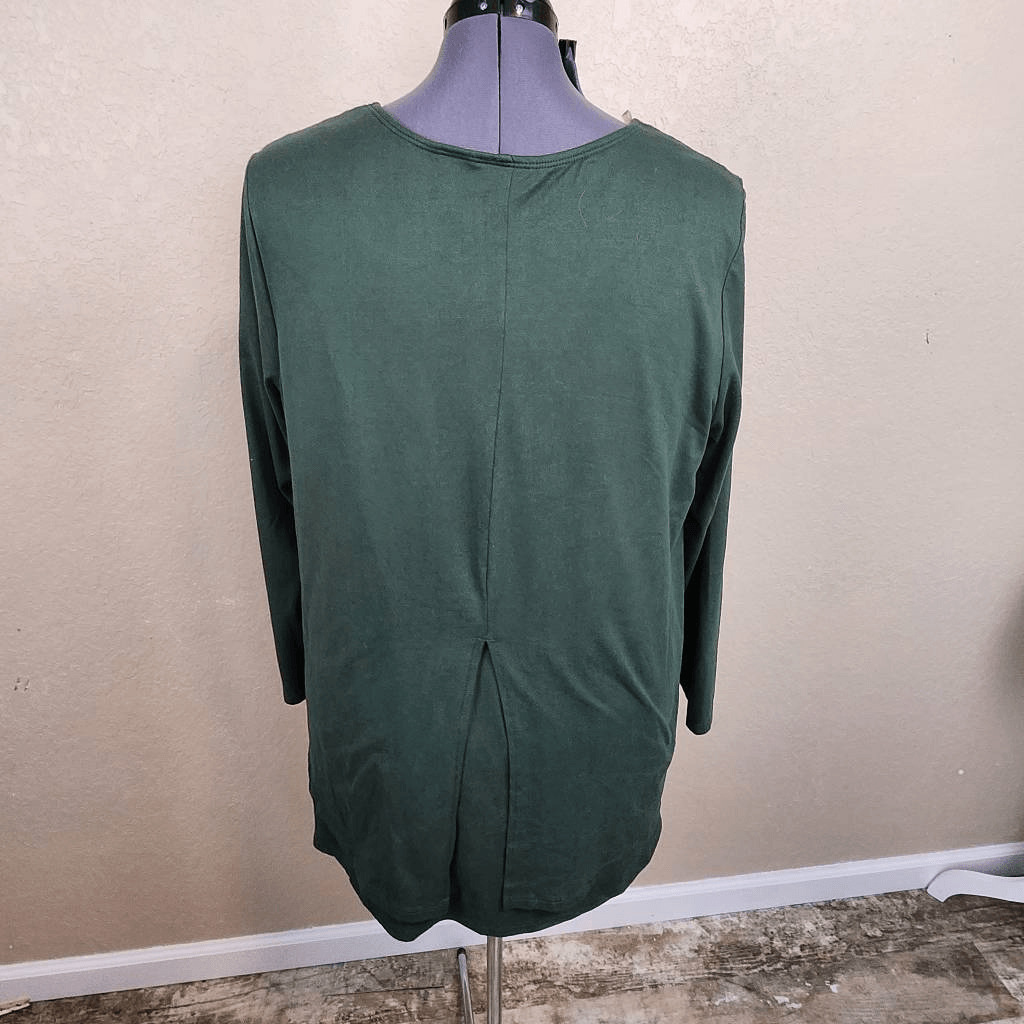 Westbound Woman Green Tiered Long Sleeve Pullover… - image 2