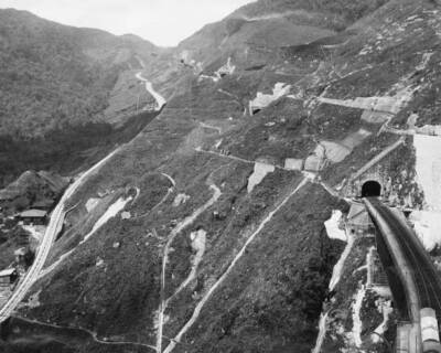 Santos Sao Paulo railway Brazil 1930 main incline is to right On l- Old Photo
