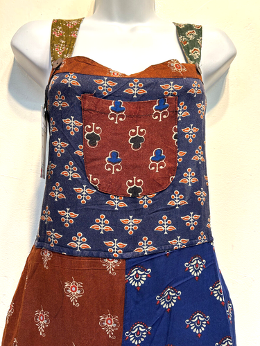 SACRED THREADS boho batik patch hippy rayon OVERALLS ROMPER JUMPSUIT JUMPER 1X - Picture 3 of 6