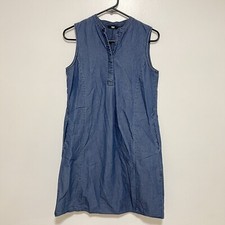 Uniqlo Blue Denim Cotton Knee Length Sleeveless Dress Women’s Small