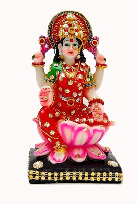 Handgefertigtes Göttin Laxmi Devi Idol aus Harz für Zuhause/Tempel (Größe: 8 ...