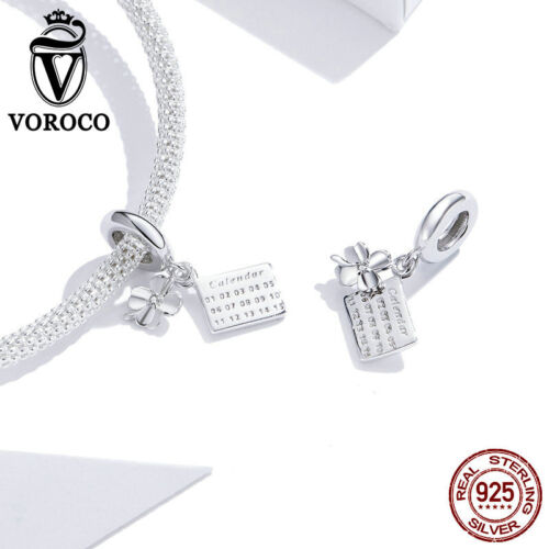 Ciondolo Ciondolo Moda Argento Sterling 925 Zirconia Perline Fai da Te Bracciale Ciondolo Voroco - Foto 52 di 205