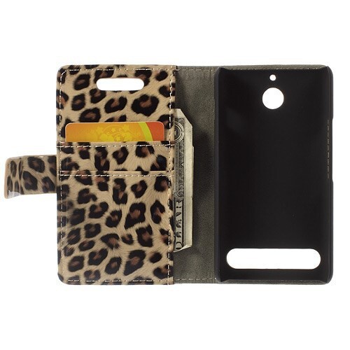 Custodia Per Smartphone Business Case Sony Xperia E1 Stand Book Etui Leopardo - Foto 3 di 3