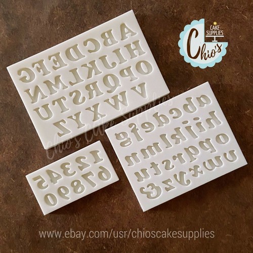 Mini Alphabet Silicone Mold, 3 pieces: uppercase, lowercase, numbers. - Picture 10 of 12