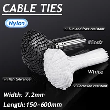 White/Black Nylon Cable Ties Zip Wraps Thick Heavy Duty Cable Tie UV Resistant