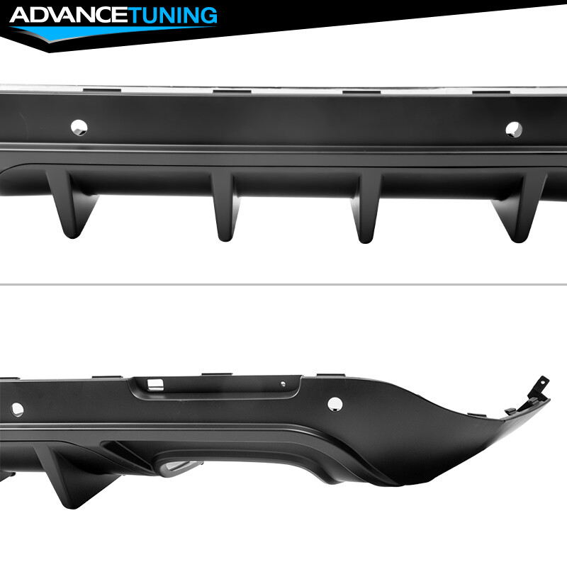 For 15-23 Dodge Challenger IKON V3 Style Rear Bumper Lip Diffuser Matte Black PP