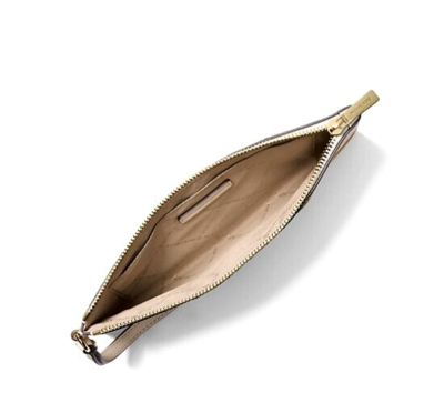 New Michael Kors Jet Set Travel Large Patchwork Wristlet Golden