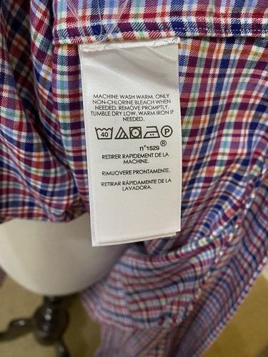 RALPH LAUREN Button Down Plaid Shirt L/S Red White & Blue - Picture 10 of 10