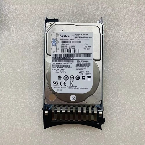 IBM 81Y9690 81Y9691 81Y3820 1TB 7.2K 6GBPS 2.5IN SFF NL SAS HARD DRIVE w/tray - Picture 5 of 6