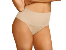 Maidenform Women's Tame Your Tummy Lace Thong Panty in Beige Size M 2007