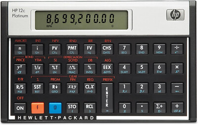 HP 12C Platinum Financial Calculator - Algebraic / RPN mode - CFA exam