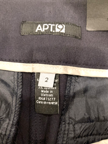 Apt. 9 Pants Womens 2 Navy Blue Curvy Trouser Dress Slacks Straight Wide Leg NEW - Picture 3 of 16