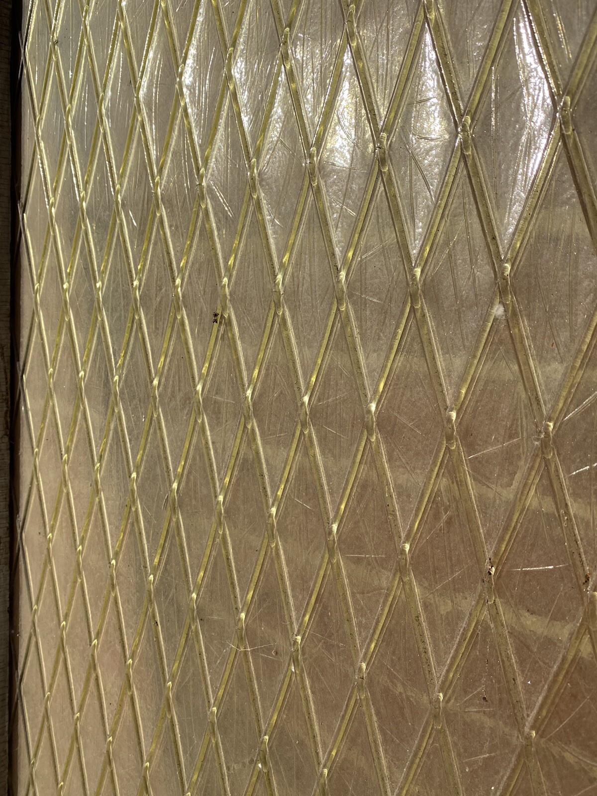 Antique Privacy Glass Window Single Piece Beautiful Diamond Pattern