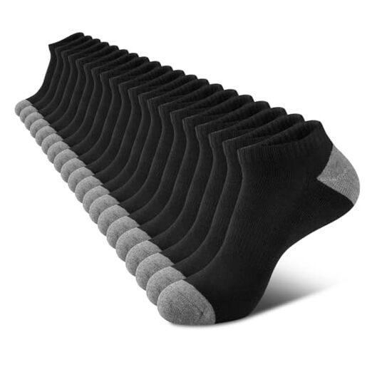 10 Pairs Mens Cushion Ankle Socks Men 10 Pack Low Small-Medium 10 Pack-black