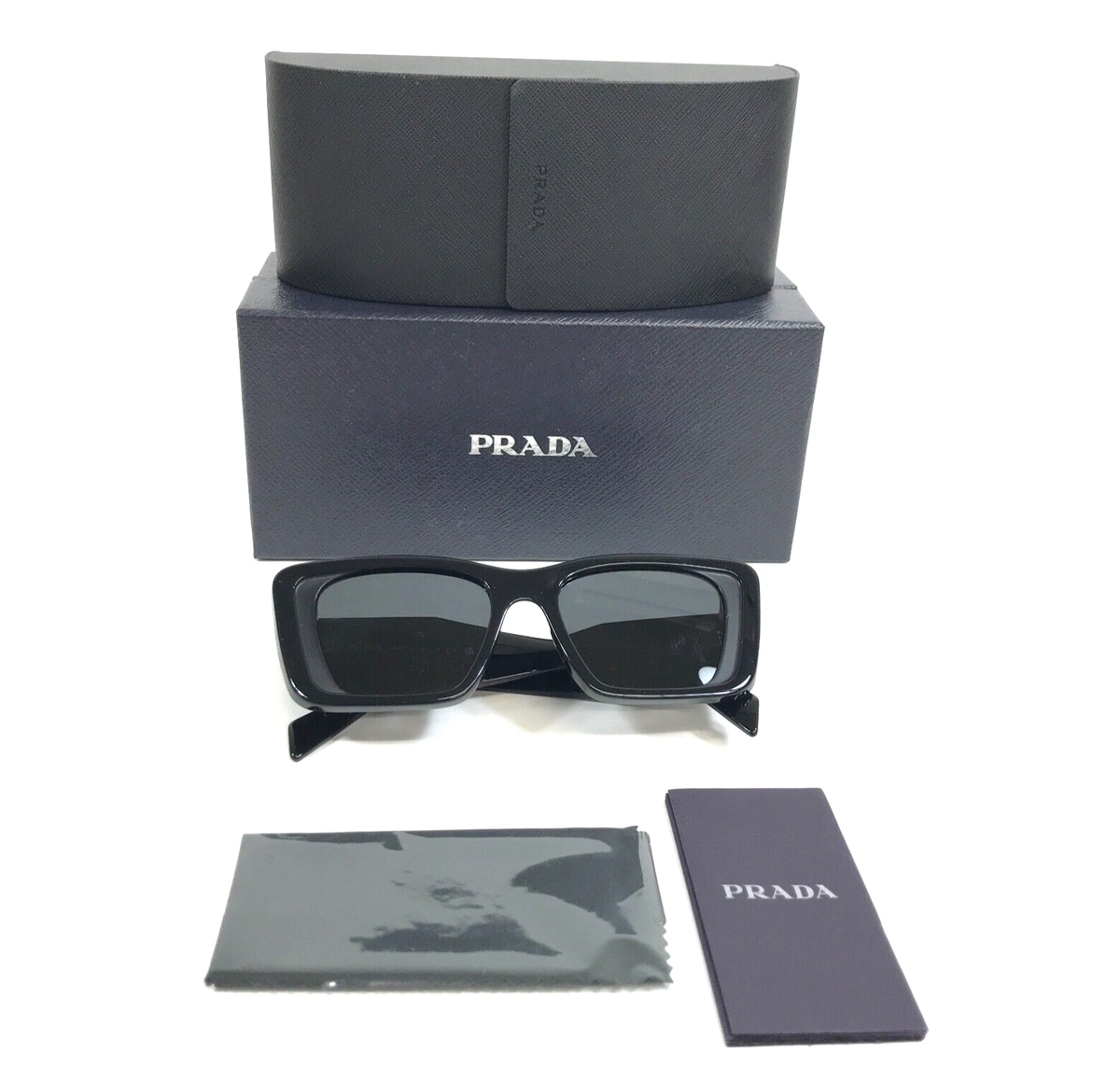 Prada Sunglasses SPR08Y-F 1AB-5S0 Polished Black Asian Fit Frames