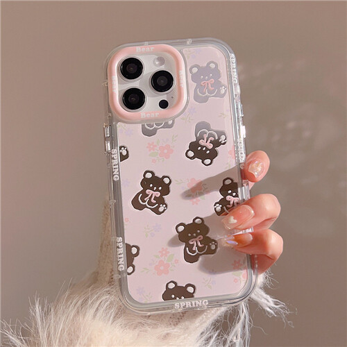 Mirror Flower Bear Shockproof Case Cover For iPhone 16 Plus 15 Pro Max 14 13 12 - Bild 4 von 10
