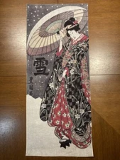 Toyokuni Utagawa SNOW Ukiyo-E Tenugui Towel Cotton 100 Made In Japan