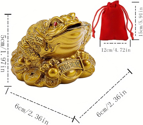 Lucky Frog Coin, Feng Shui Toad Coin Money Lucky Frog Chinese Charm for Prosperi - 第 2/12 張圖片