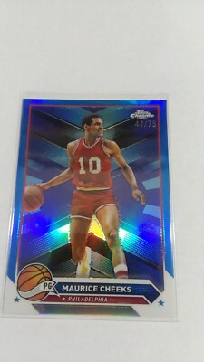 2023-24 Topps Chrome Basketball Maurice Cheeks #34 Blue Refractor 47/75