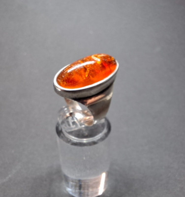 (73) Designer Ring CNP - Christian Neusser Pforzheim mit Bernstein 925ér Silber