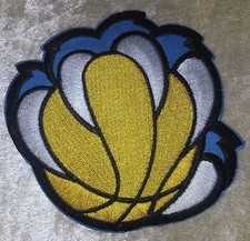 Memphis Grizzlies Big Paw 4" Iron On Embroidered Patch Free Tracking 