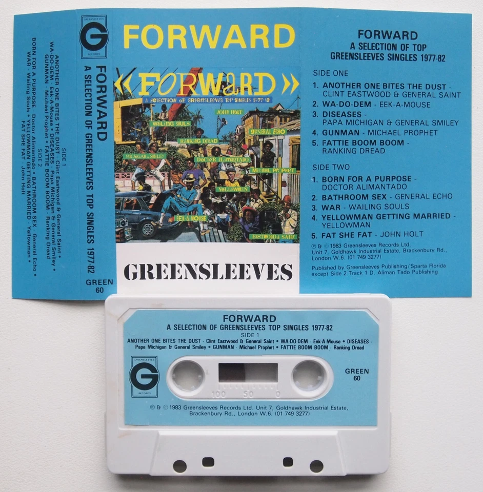 VARIOUS - FORWARD: GREENSLEEVES TOP SINGLES 1977-1982 (GREEN60) 1983 CASSETTE Foto 2 de 3